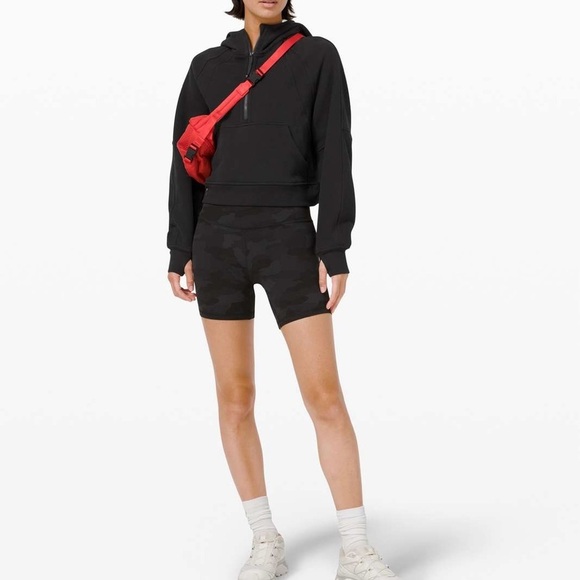 Lululemon Scuba Oversized Half-Zip Hoodie Black Cotton Fleece Sz M/L - Picture 11 of 15